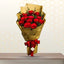 red roses bouquet golden wrapping - valentine flower delivery