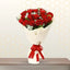 red roses in white wrapping - flower delivery