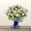FLORAL DELIGHT - Serenity Blue Hydrangea & White Rose Bouquet
