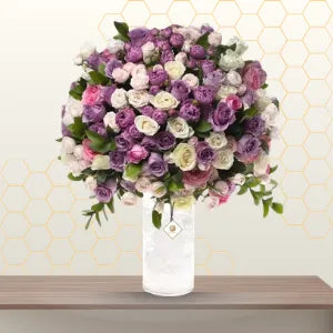 mixed purple and white flowers - buy corporate flowers Main image