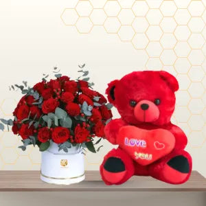 Art of Love with Red Teddy 75cm Main image