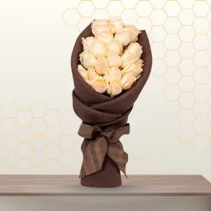 Cream roses in Jute Main image