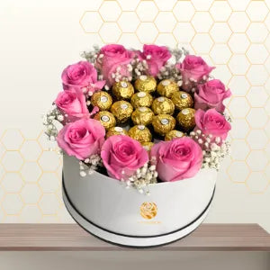 Peaceful Birthday -  Roses & Rocher Ferrero box