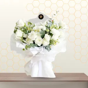 White Roses & Eustoma Bouquet