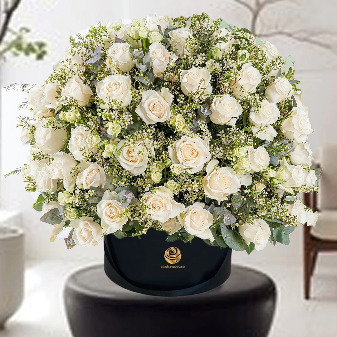 White Roses Premium Box Arrangements 