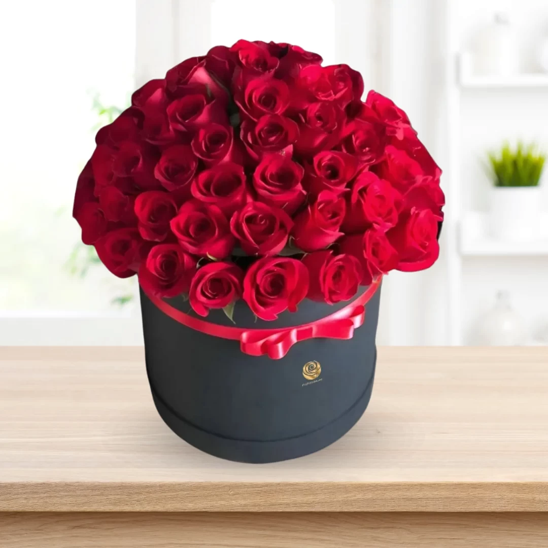 My Joy -  Valentine Red Roses in Black Box