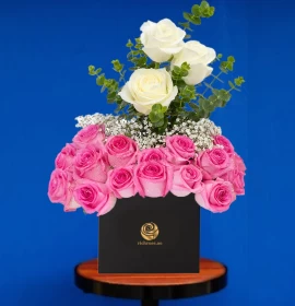 MASERU- Graceful White & Pink Roses Box