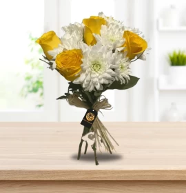 Yellow and white flowers bouquet