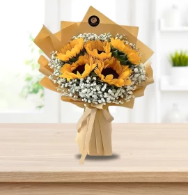 Sunflowers Standard Brown Wrapped Bouquet