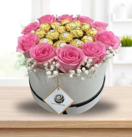 Peaceful Birthday -  Roses & Rocher Ferrero box