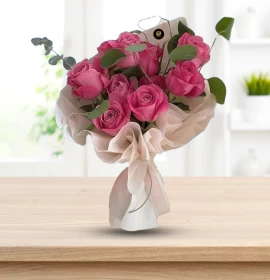 Pink roses bouquet