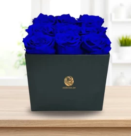 BUDAPEST- Painted Blue Roses in a Box