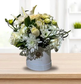 Mixed White Flowers in Box