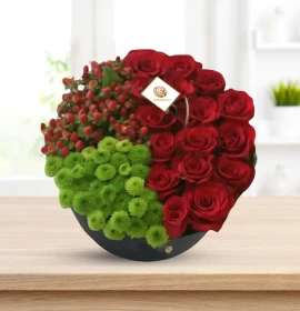 Albi - Valentine's Red and Green Flowers Box