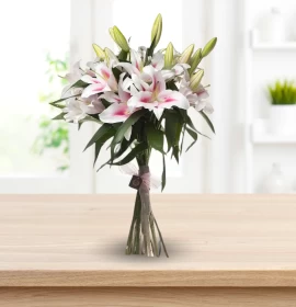 pink lily bunch - buy lily flowers