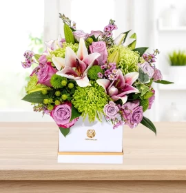 MORONI- Elegant Lilly & Purple Roses Box