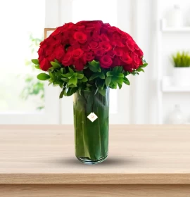 Princess Roses -  Valentine Red Roses in Vase