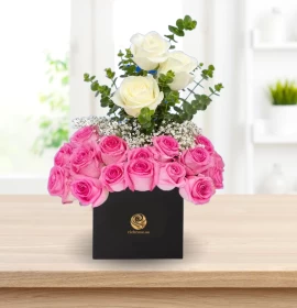 MASERU- Graceful White & Pink Roses Box