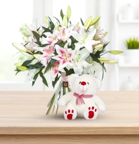 Pink Lily Bunch Deluxe Size with Free Gift