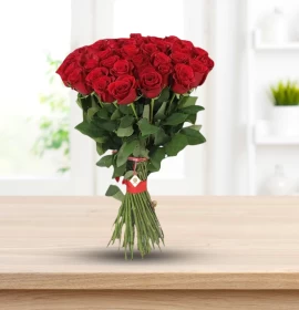 50 Long Stem Red Roses for Valentine's