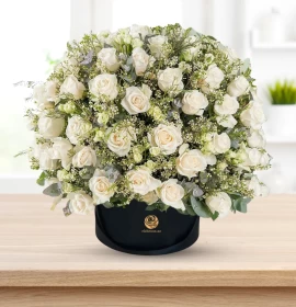 White Roses Premium Box Arrangements 