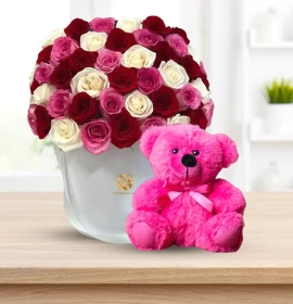 Suva - Pink & Red Flower Box Deluxe Size with Free Gift