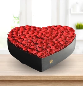 Premium red roses in box