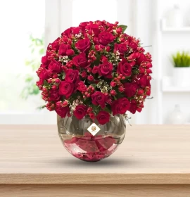 Cutie Roses - Red Roses in Bowl