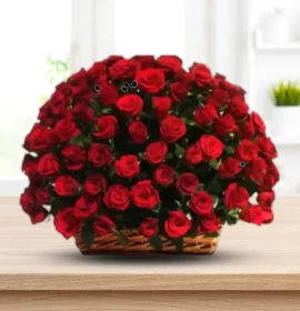 Tbilisi - Valentine's Red Roses Basket Arrangement