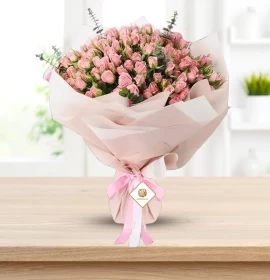 Pink Baby Roses Exotic Bouquet