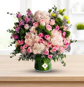 Premium Exotic Pink Flowers in Vase