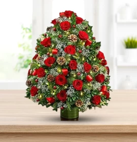 Red Flowers in Tree Shape