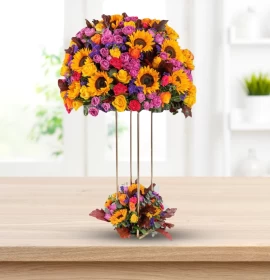 Yellow and Purple Flowers - Stand