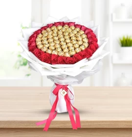 Red Roses & Rocher Ferroro Bouquet