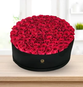 Valentines Premium Red Roses Black Box