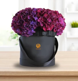 puple hydrangea box - flowers delivery dubai