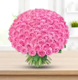 Victoria - Valentine's My Darling Pink Roses Bunch