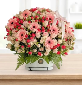 Gerbera and Roses Box Arrangement 