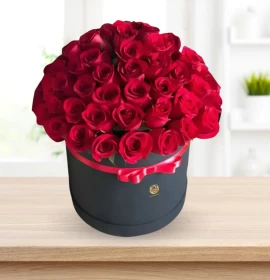 My Joy -  Valentine Red Roses in Black Box