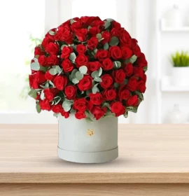 Bunny - Valentine's Premium 125 Red Roses Gift Arrangments