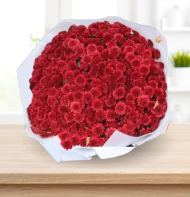 Red Chrysanthemums Bouquet