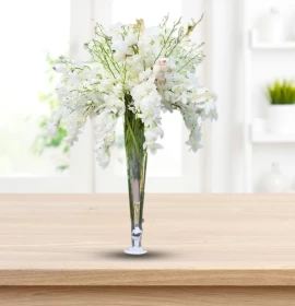 White Mixed Flowers Centre Table Tall Arrangement