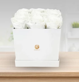 White roses box - cheap flower delivery